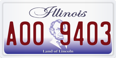 IL license plate A009403