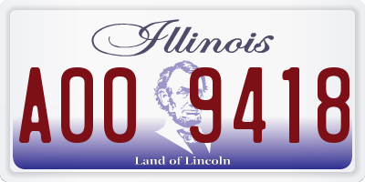IL license plate A009418