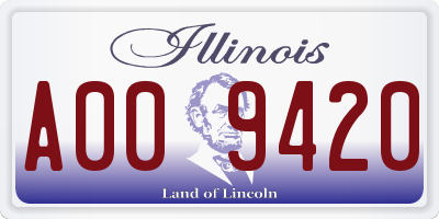 IL license plate A009420