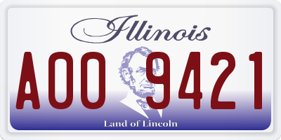 IL license plate A009421