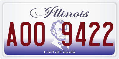 IL license plate A009422