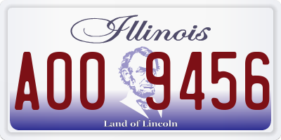 IL license plate A009456
