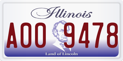 IL license plate A009478