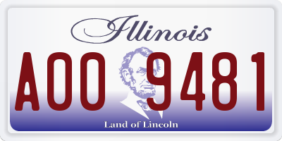 IL license plate A009481