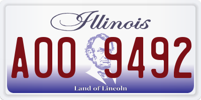 IL license plate A009492