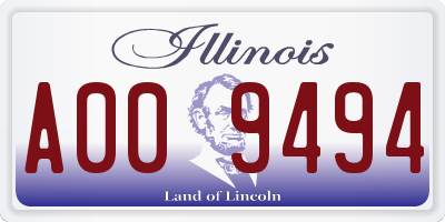 IL license plate A009494