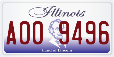 IL license plate A009496