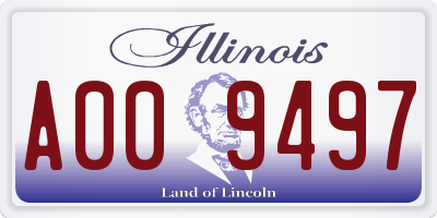 IL license plate A009497