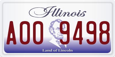 IL license plate A009498