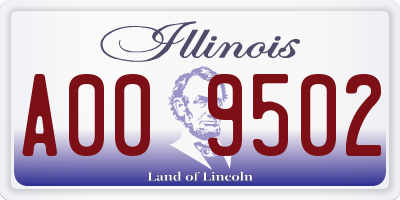 IL license plate A009502