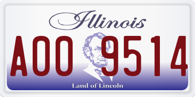 IL license plate A009514