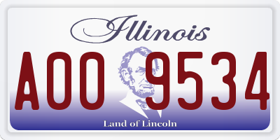 IL license plate A009534