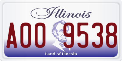 IL license plate A009538