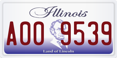 IL license plate A009539