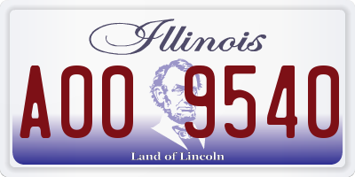 IL license plate A009540