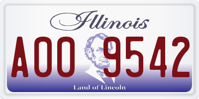 IL license plate A009542