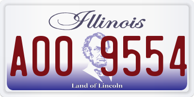 IL license plate A009554