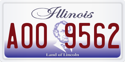 IL license plate A009562