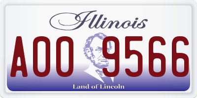 IL license plate A009566