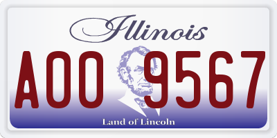 IL license plate A009567
