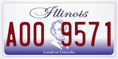 IL license plate A009571