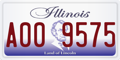 IL license plate A009575