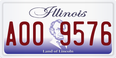 IL license plate A009576
