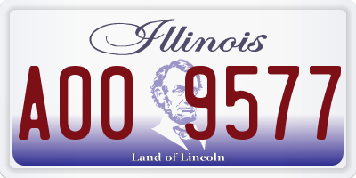 IL license plate A009577
