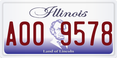 IL license plate A009578