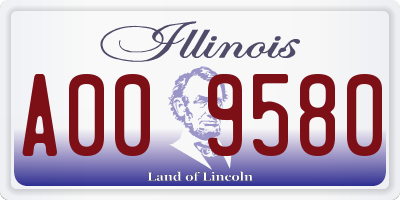 IL license plate A009580