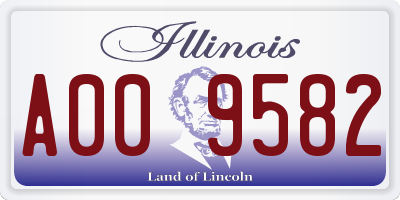 IL license plate A009582