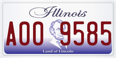 IL license plate A009585