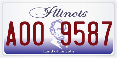 IL license plate A009587