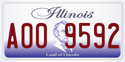 IL license plate A009592