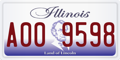 IL license plate A009598
