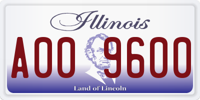 IL license plate A009600