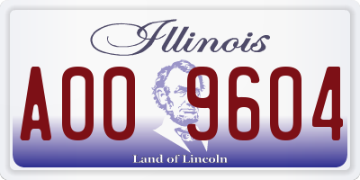 IL license plate A009604