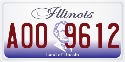 IL license plate A009612