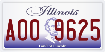 IL license plate A009625