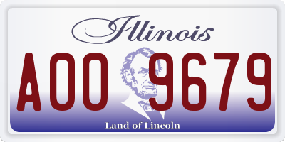 IL license plate A009679