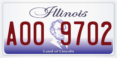 IL license plate A009702