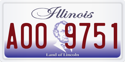 IL license plate A009751