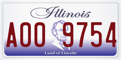 IL license plate A009754