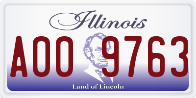 IL license plate A009763