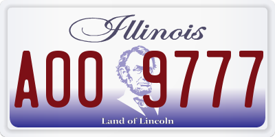 IL license plate A009777