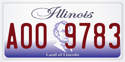 IL license plate A009783