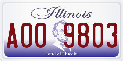 IL license plate A009803