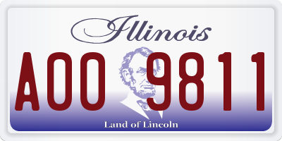 IL license plate A009811