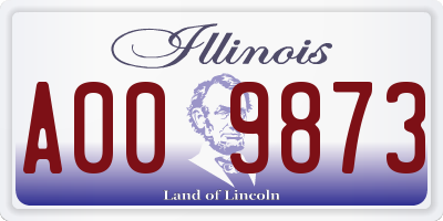 IL license plate A009873