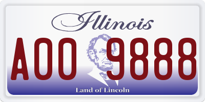 IL license plate A009888